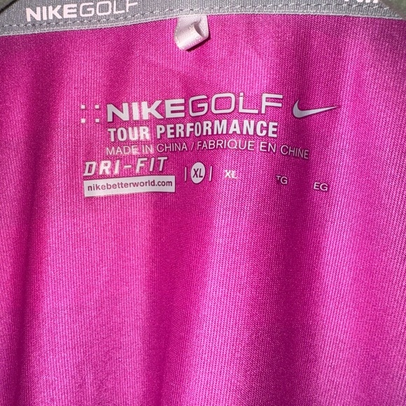 Nike Women's Pink and Black Striped Polo Shirt - Picture 2 of 5